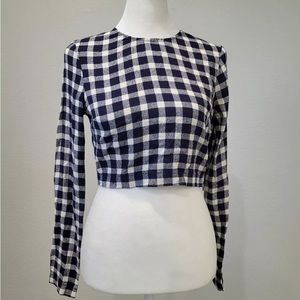 Reformation Lyra Plaid Gingham crop top size XS